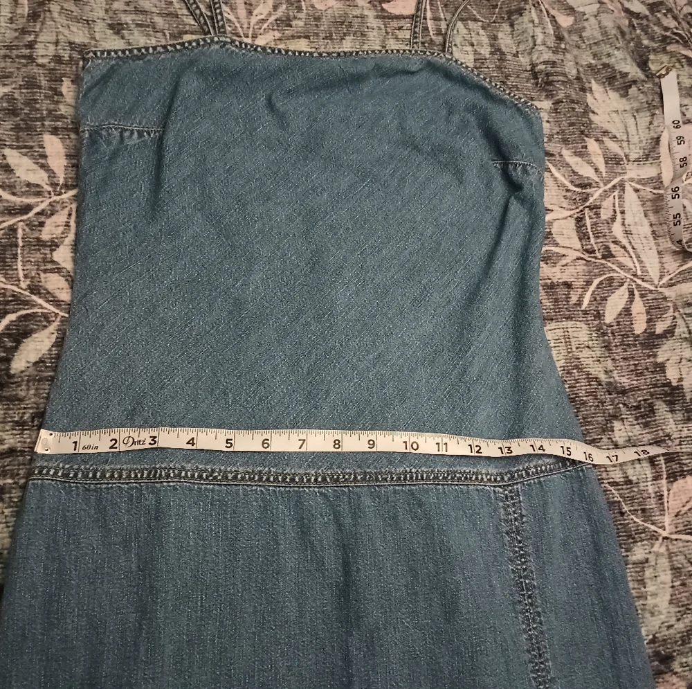Vintage Tommy Hilfiger Y2K Denim Tube Dress Size 6 Jean Slit Country Coquette - Picture 11 of 11